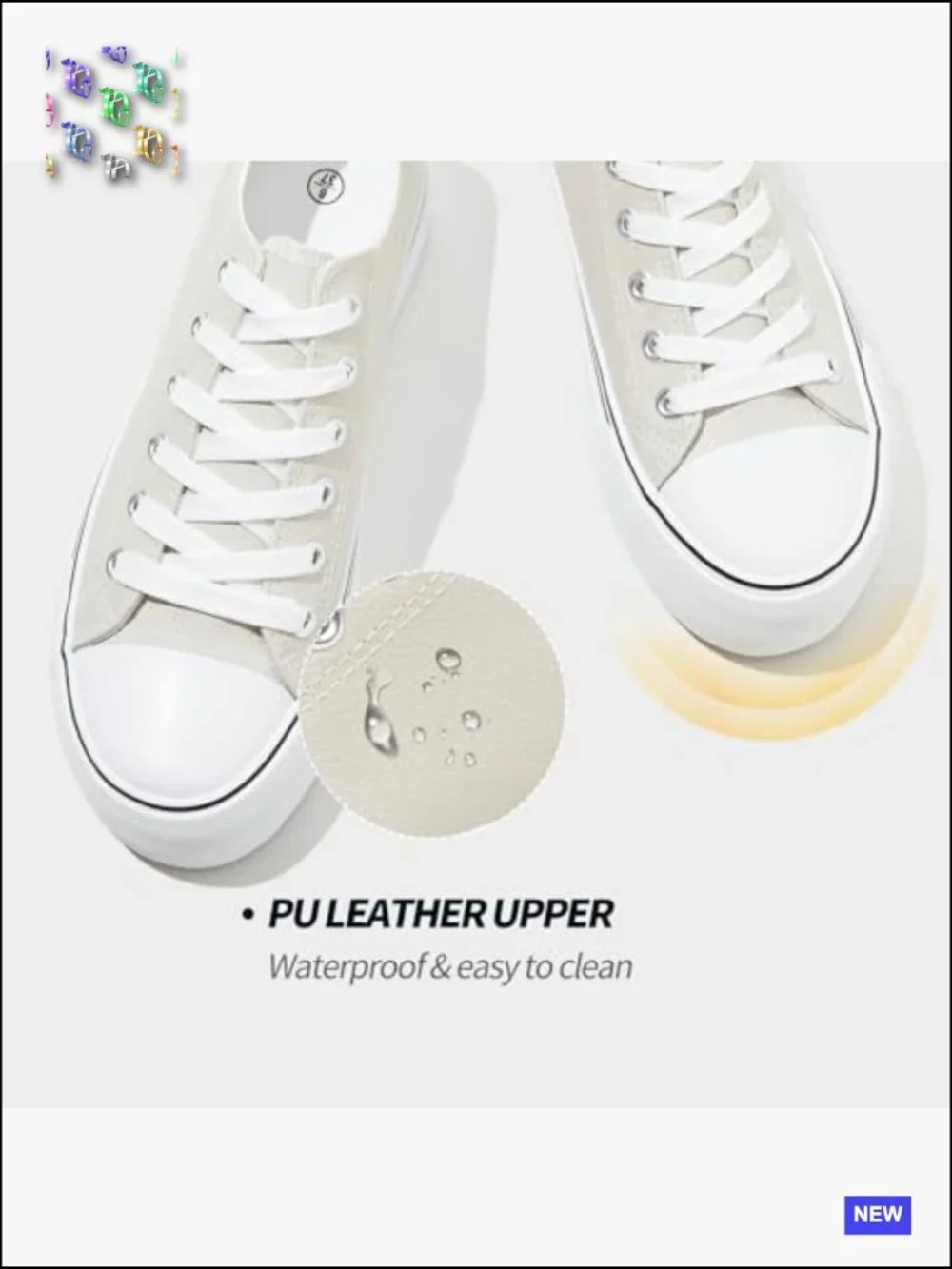 Platform Sneakers Classic Low Top PU Leather Casual Walking Shoes Women